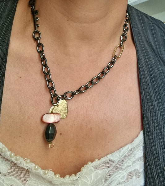 Collana ematite & cuore